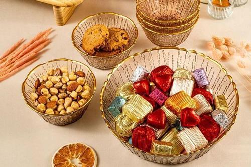 Fladen 7 Parça Kase Seti Kahve Gold Fileli