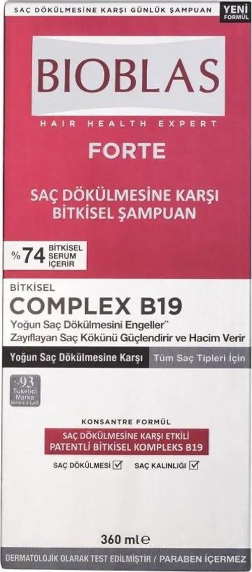 Forte Yoğun Saç Dökülmesine Karşı Etkili Şampuan 360 ml 4 Adet