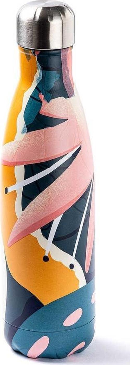 Çiçek Desenli Paslanmaz Çelik Şişe Termos 500ml