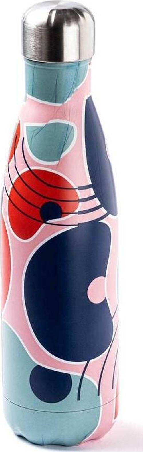Yuvarlak Desenli Paslanmaz Çelik Şişe Termos 500ml