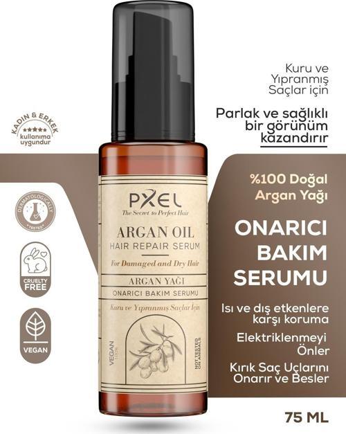 Saç Onarıcı Serum 75 ML | Yıpranmış Mat ve Kabaran Saçlar | Argan, Hindistan Cevizi Yağı , Vegan Saç Bakım Serumu