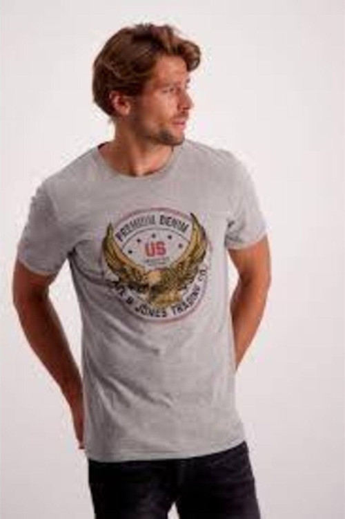 Erkek Gri T-Shirt Jprashley Tee Ss Crew Neck