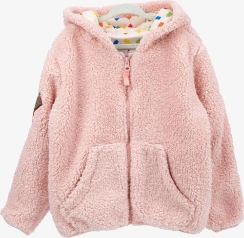 Tam Fermuarlı Polar Tek Renk Çocuk Polar - Pembe