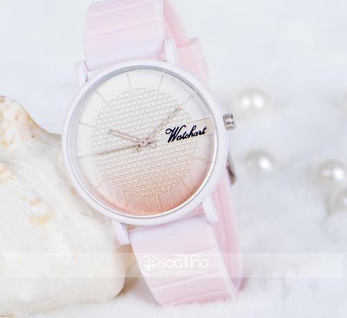 Şık Kadın Saat Toz Pembe Silikon Kordon Spor Kasa Bayan Saat ST-303806