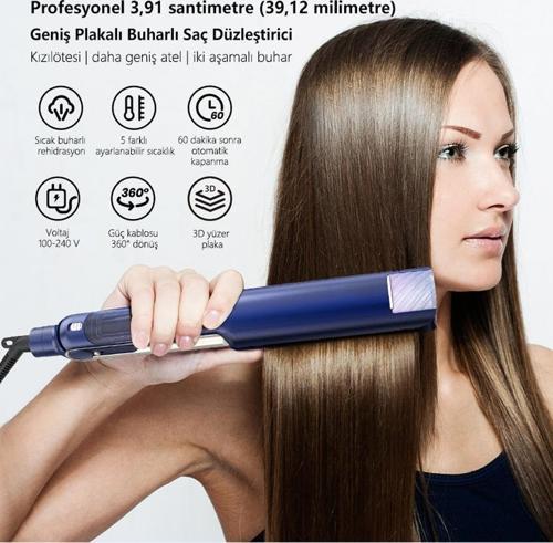 Beauty Steam Flow Buharlı Saç Düzleştirici ve Şekillendirici (DarkSlateBlue)