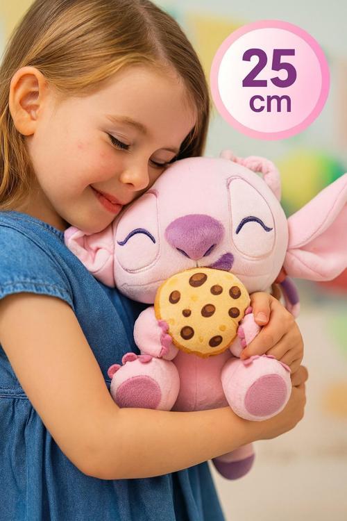 Disney Stitch Yumuşak Kurabiye Yiyen Angel Lisanslı Peluş 25 cm