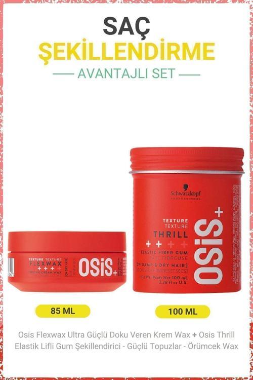 Flexwax Ultra Güçlü Doku Veren Krem Waxı 85Ml & Osis Thrill Elastik Lifli Gum Şekillendiricisi 100Ml