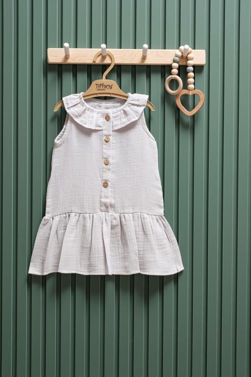 Kız Bebek Müslin Elbise  6 Ay  3 Yaş  %100 Pamuk