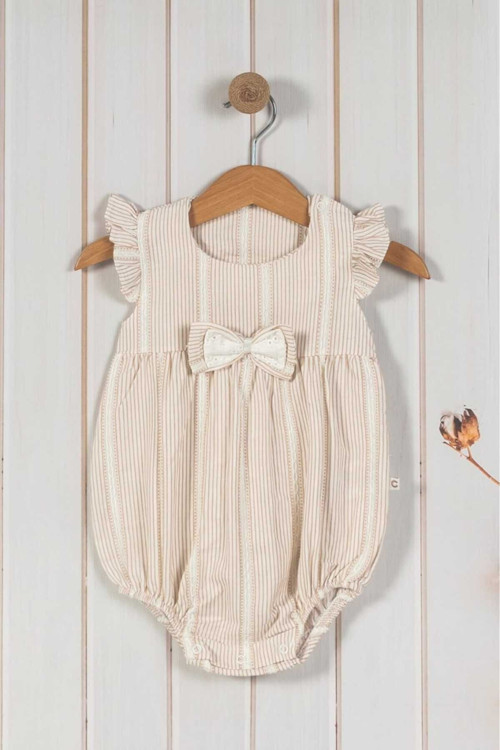 %100 Pamuk Kız Bebek/Yenidoğan Fiyonklu Alttan Çıtçıtlı Badi/Body