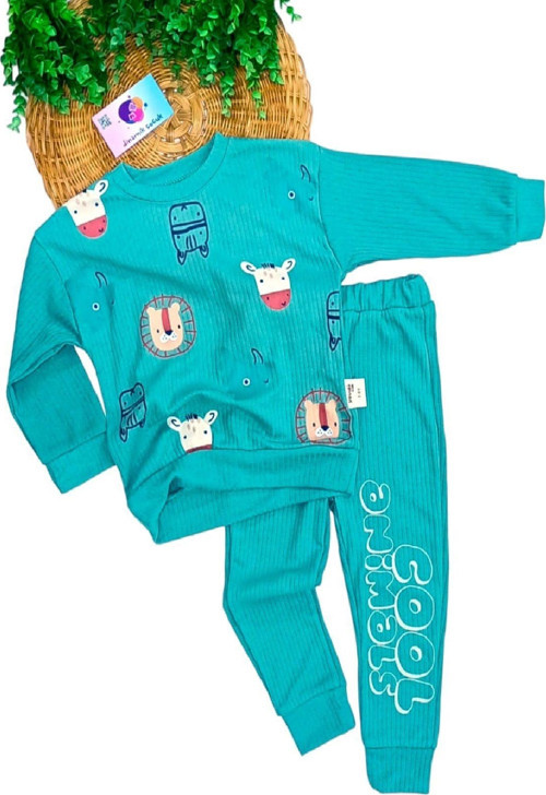 Cool Animals Hayvan Desenli Oversize 2Li Alt Üst Çocuk Takım