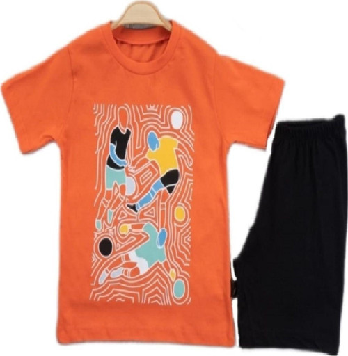 Futbol Baskılı Tshirt Şortlu Takım Yazlık Alt Üst Erkek Çocuk