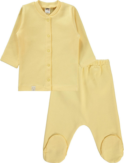 Bebek Pijama Takımı 1-6 Ay Açık Sarı