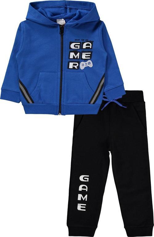 Erkek Bebek Kapşonlu Takım 9-24 Ay  Saks Mavisi