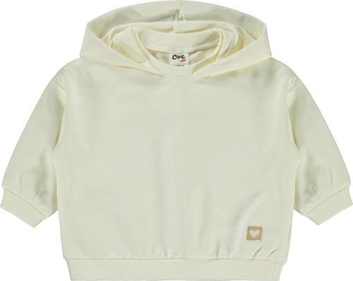 Erkek Bebek Kapüşonlu Sweatshirt 6-18 Ay Ekru