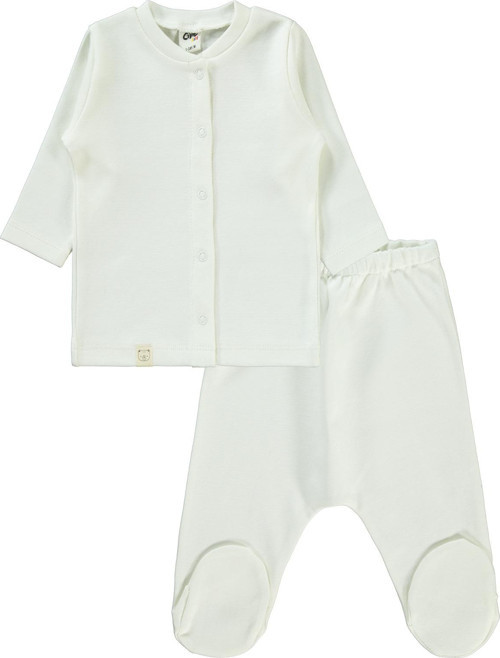 Bebek Pijama Takımı 1-6 Ay Ekru
