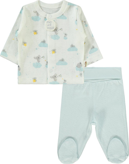 Erkek Bebek Pijama Takımı 0-6 Ay Mavi