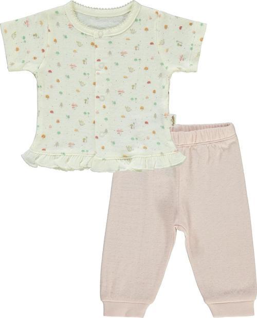 Kız Bebek Pijama Takımı 0-1 Ay Gül Kurusu