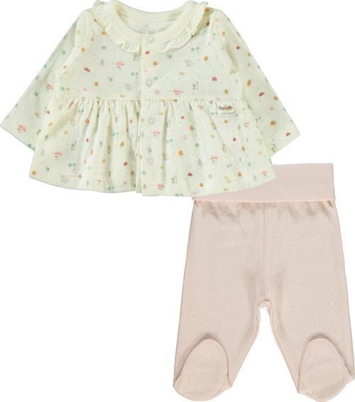 Kız Bebek Pijama Takımı 0-3 Ay Gül Kurusu