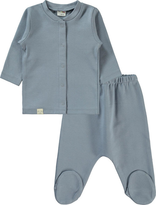 Bebek Pijama Takımı 1-6 Ay Koyu Gri