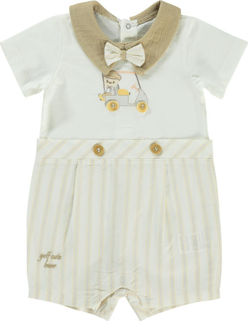 Erkek Bebek Patiksiz Tulum 3-12 Ay Camel