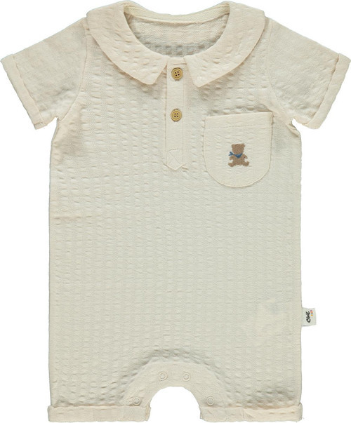 Erkek Bebek Patiksiz Tulum 6-18 Ay Bej