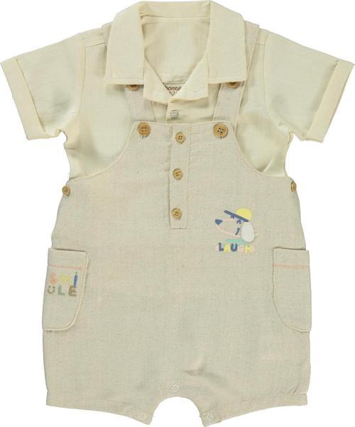 Erkek Bebek Patiksiz Tulum 6-18 Ay Ekru