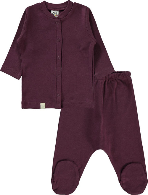 Bebek Pijama Takımı 1-6 Ay Mürdüm