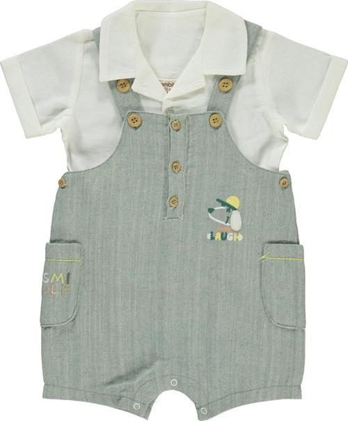 Erkek Bebek Patiksiz Tulum 6-18 Ay Haki