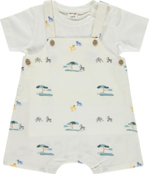 Erkek Bebek Salopet 6-18 Ay Beyaz