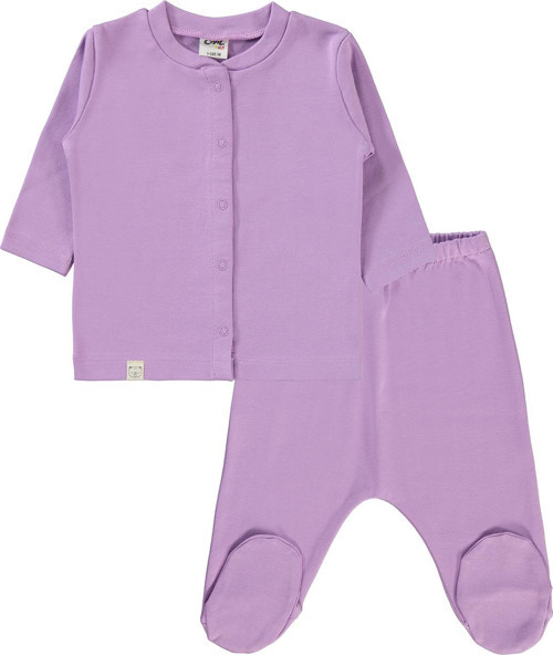 Erkek Bebek Pijama Takımı 1-6 Ay Lila