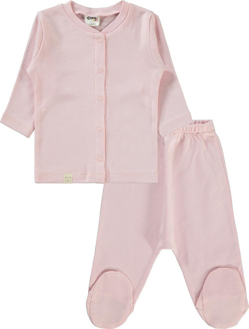 Bebek Pijama Takımı 1-6 Ay Pudra