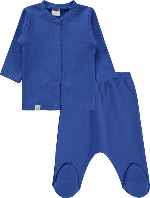 Bebek Pijama Takımı 1-6 Ay Saks Mavisi