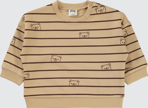 Erkek Bebek Sweatshirt 6-18 Ay Sütlü Kahve