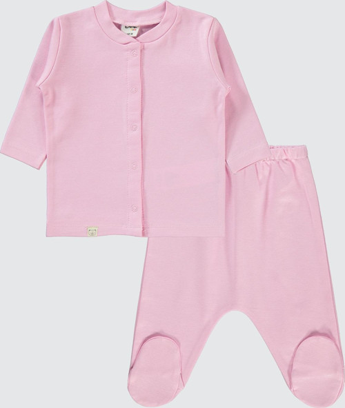 Erkek Bebek Pijama Takımı 1-6 Ay Pembe