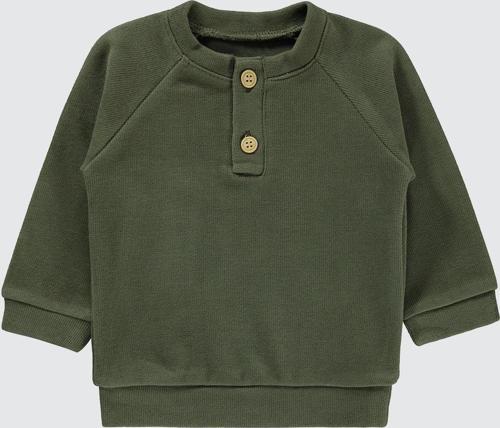 Erkek Bebek Sweatshirt 6-18 Ay Haki