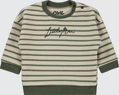 Erkek Bebek Sweatshirt 6-18 Ay Haki