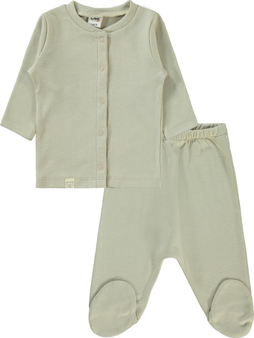 Bebek Pijama Takımı 1-6 Ay Taş Rengi