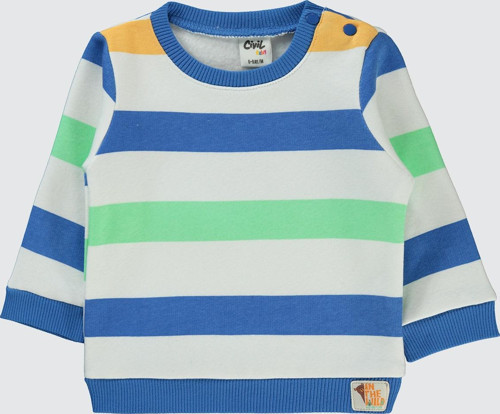 Erkek Bebek Sweatshirt 6-18 Ay Koyu Mavi