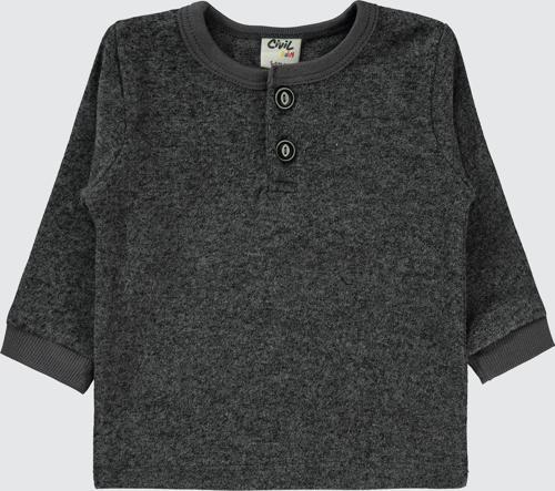 Erkek Bebek Sweatshirt 6-18 Ay Antrasitmelanj
