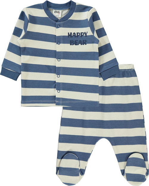 Erkek Bebek Pijama Takımı 1-6 Ay Soft Mavi