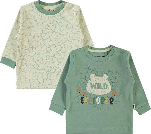 Erkek Bebek 2'li Sweatshirt 6-18 Ay Çağla Yeşili
