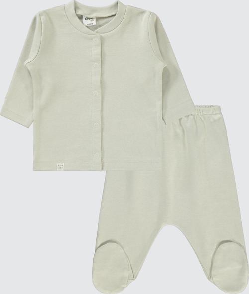 Erkek Bebek Pijama Takımı 1-6 Ay Taş Rengi