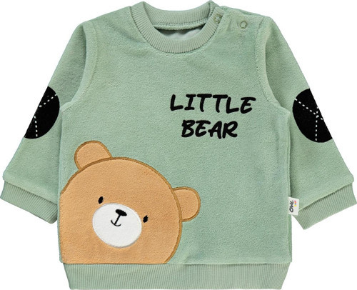 Erkek Bebek Sweatshirt 6-18 Ay Haki