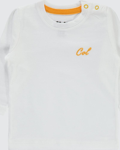Erkek Bebek Sweatshirt 6-18 Ay Beyaz