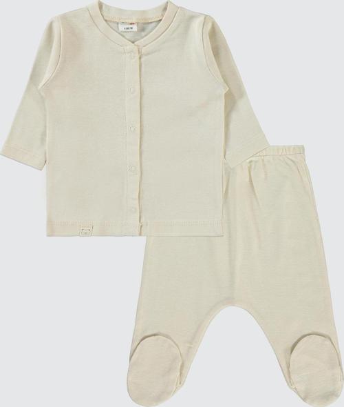 Erkek Bebek Pijama Takımı 1-6 Ay Bej