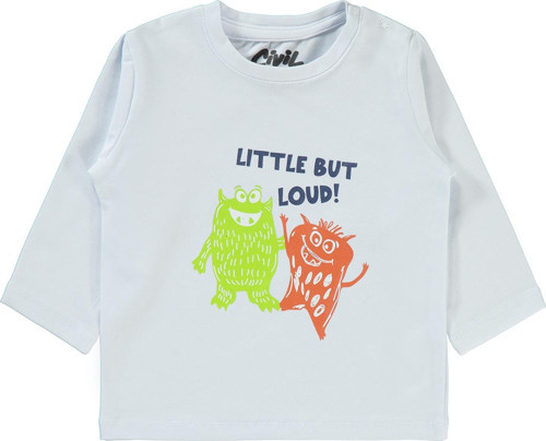 Erkek Bebek Sweatshirt 6-18 Ay Beyaz