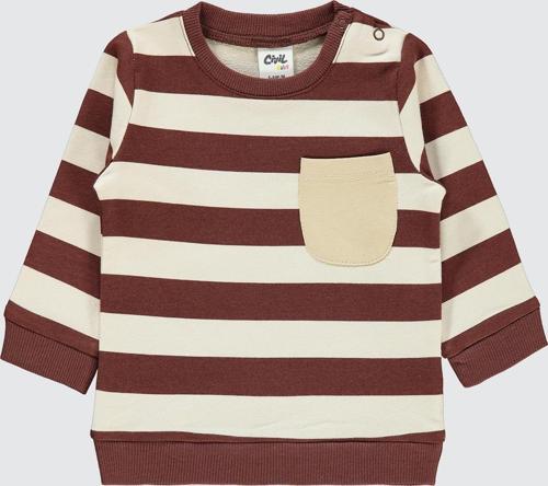 Erkek Bebek Sweatshirt 6-18 Ay Çikolata Kahve