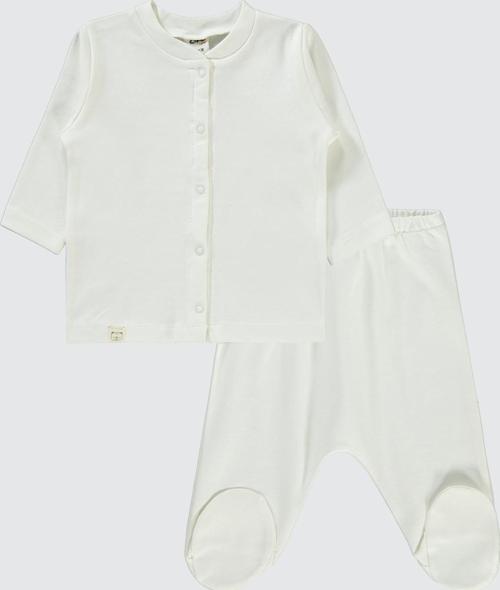 Erkek Bebek Pijama Takımı 1-6 Ay Ekru