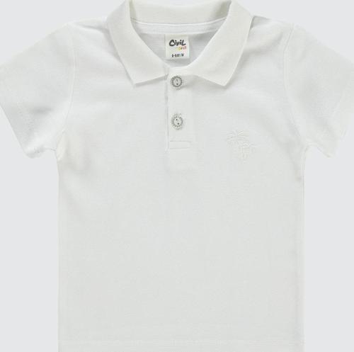 Erkek Bebek Tişört 6-18 Ay Beyaz