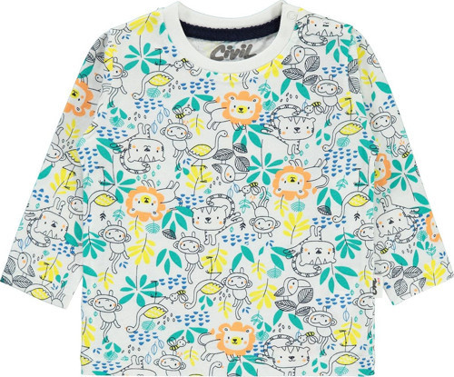 Erkek Bebek Sweatshirt 6-18 Ay Ekru